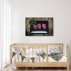 Tablou cu carne pe farfurie (90x60 cm)