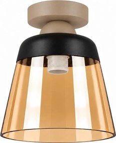 BRILAGI-LED Plafonieră R GLASS 1xE27/60W/230V Ø15,5cm bej/bej fumuriu
