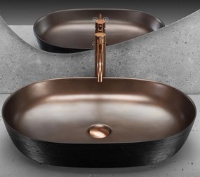 Lavoar Cleo cupru periat/negru L61 cm