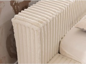 Pat matrimonial bej tapițat cu spațiu de depozitare cu somieră 200x200 cm Cloe – Ropez