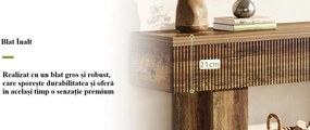 MAM30 - Masa Consola, 140 cm, masuta hol cu Front Riflat, living, dining, dormitor - Maro
