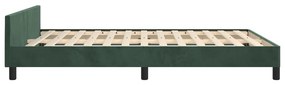 Cadru de pat cu tablie, verde inchis, 140x190 cm, catifea Verde, 140 x 190 cm