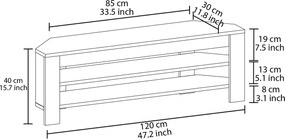 Comoda TV, Hanah Home, Corner, 120x40x30 cm, Stejar