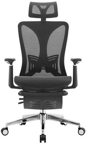Scaun ergonomic, Full Mesh, Sezut Translatie, cotiere 3D, suport picioare, Negru