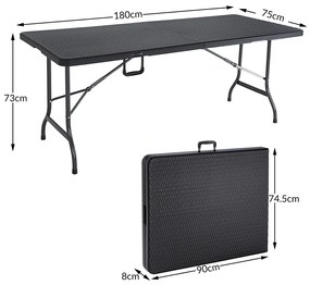 Deuba Masa ratan 180x75x73cm - neagra