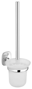Perie de toaletă de perete RUMBA sticlă alburie/crom lucios