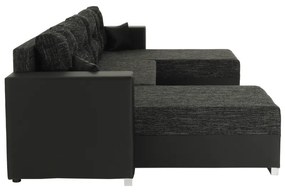 Colţar reversibil, negru/negru spicat, ESSEN