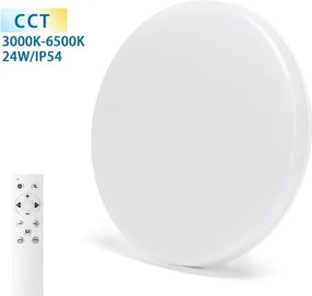 Aigostar - Plafonieră LED pentru baie LED/24W/230V 3000K-6500K IP54 + telecomandă