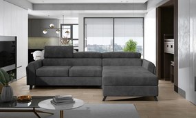 Coltar extensibil cu spatiu pentru depozitare, 300x98x190 cm, Mariall R01, Eltap (Culoare: Negru / Matt Velvet 99)