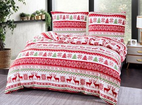 Lenjerie de pat din microplus alb CHRISTMAS JOY Dimensiune lenjerie de pat: 70 x 90 cm | 140 x 200 cm