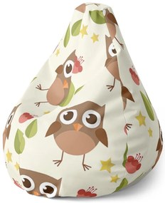 Sac de șezut Pear bufnițe - pentru copii, colorat