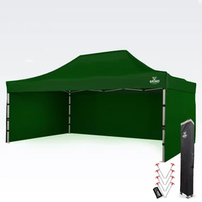 Cort evenimente pliabil 4x6m - cu 3 pereți - Verde
