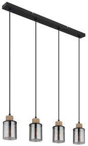 Lustra suspendata design modern REID negru, fumuriu, maro inchis