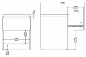 Noptieră albă Naia - Tvilum