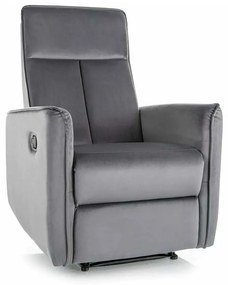 Scaun reclinabil Maxime Velvet, gri