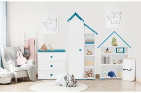 Comodă PABIS 87x83 cm alb/albastru