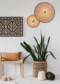 Aplica de perete design modern Huidu natur, negru 25cm
