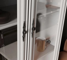Vitrina Idento, 2 Usi 1 Sertar, H 210 CM, MDF Alb Alpin