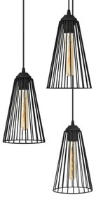 Lustră pe cablu TORRI 3xE27/15W/230V negru