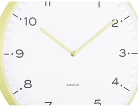 Karlsson 6011GR design ceas de perete galben, diametru 40 cm