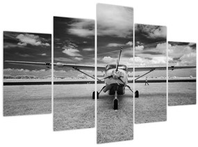 Tablou - Avion alb-negru și alb-negru (150x105 cm)