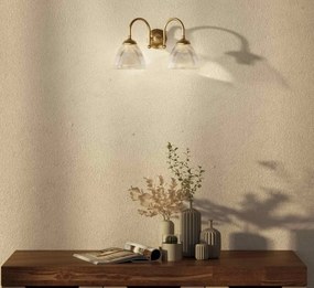 Aplica de perete stil neoclasic din alama si abajur ceramic Elide