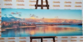 Tablou apus de soare deasupra lacului