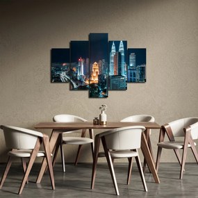 Tablou - Noaptea în Kuala Lumpur (150x105 cm)