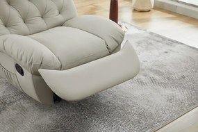 RESIGILAT- Fotoliu Recliner, suport picioare extensibil, Piele Ecologica, Bej