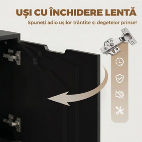 HOMCOM Fișet de Birou cu 5 Sertare și Roți, Negru | Aosom Romania