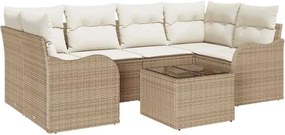 vidaXL Set de canapele pentru grădină cu pernă 7 pcs Bej și crem