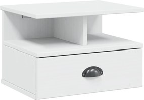 vidaXL Dulap de noapte Hill Alb 40 x 31 x 27 cm Lemn de pin masiv