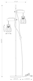 Globo 15326-2SN - Lampadar MINA 2xE27/40W/230V