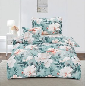 Lenjerie de pat turcoaz din microsatin pentru pat de o persoană cu 3 piese 140x200 cm Selma – My House