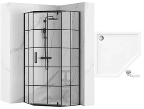 Cabina de dus HEX Black   90x90 cm