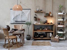 Raft din lemn, cu franghie de iuta, pentru decor, Tall Grimaud