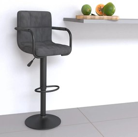 vidaXL Scaun de bar, gri închis, catifea