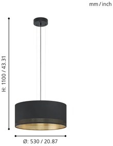 Eglo 99274 - Lustră pe cablu ESTEPERRA 3xE27/40W/230V