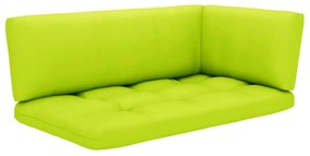 Set mobilier paleti cu perne, 6 piese, gri, lemn pin tratat verde aprins, 2x colt + mijloc + 2x suport pentru picioare + masa, Gri, 1