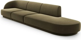 Canapea 4 locuri cotiera dreapta, Miley, Micadoni Home, BL, 325x85x74 cm, catifea, verde