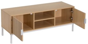 Comodă TV în culoare naturală cu aspect de lemn de stejar 120x45x40 cm Mid-Lines – Casa Selección