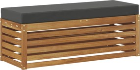 vidaXL Bancă de taburet cu pernă Natural și Antracit 115 x 43 x 37 cm