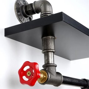 Suport de hârtie igienică cu raft BORU negru