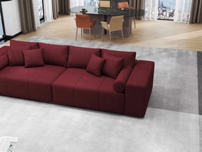 Canapea extensibilă dumonde cu ladă de depozitare si sezut confortabil din spuma high-density, Marbela Enjoy Rosu XXL 295x100 cm