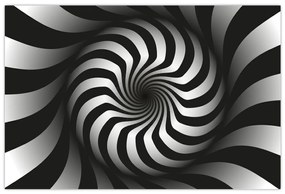 Tablou abstract cu spirala alb neagră (90x60 cm)