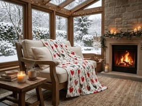 Patura Cocolino WINTER HEARTS, colorata Dimensiune: 200 x 220 cm