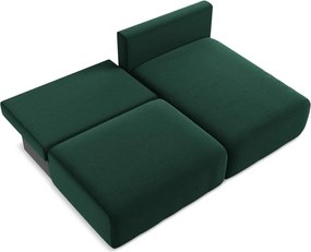 Colțar verde închis extensibil/cu spațiu de depozitare cu tapițerie din catifea (cu colț pe partea dreaptă/cu șezlong) Kalena – Makamii