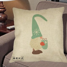Perna Decorativa Gnom Nordic cu Cana Calda Menta, 40x40 cm, Crem, Husa Detasabila, Perna Inclusa, BEKZ®