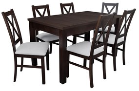 Set de sufragerie pentru 6 persoane Fern (nuc) (piele ecologică Soft 017). 1058657