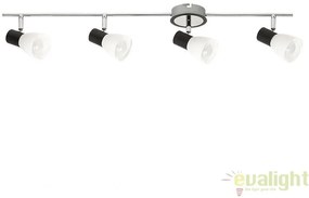 Plafoniera cu 4 spoturi, design modern, finisaj negru/crom, Ati 5979 RX